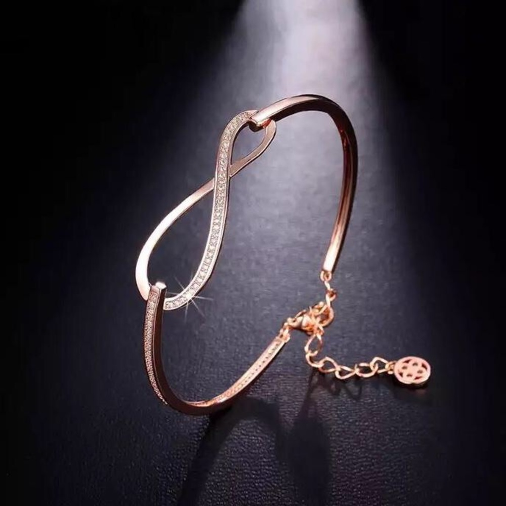 Rose Gold Plated Large Infinity 8 Bracelet